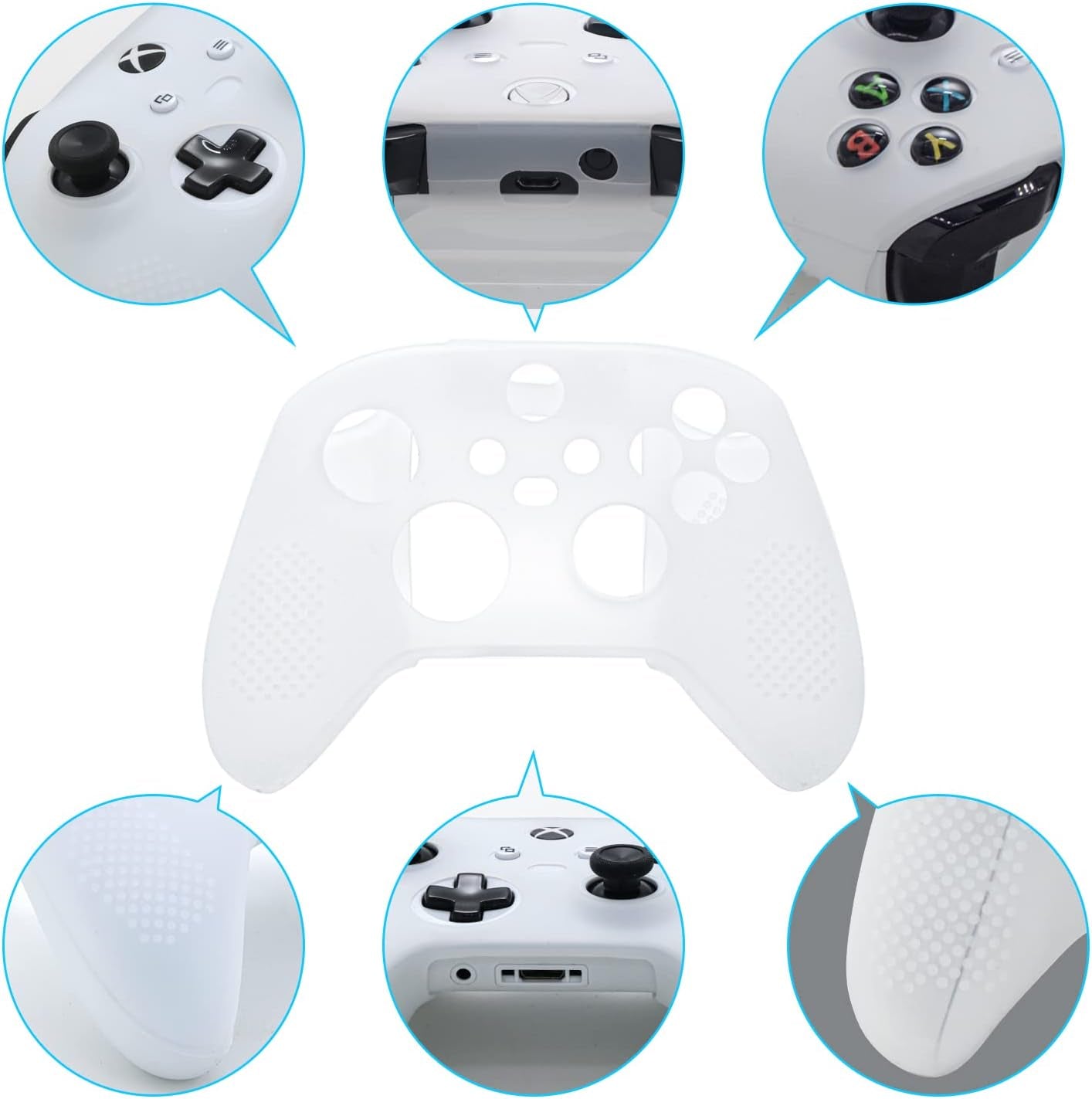 Xbox Series X/S Controller Silicone Cover Case, Rubber Skin for Xbox Series X/S Controller - Clear