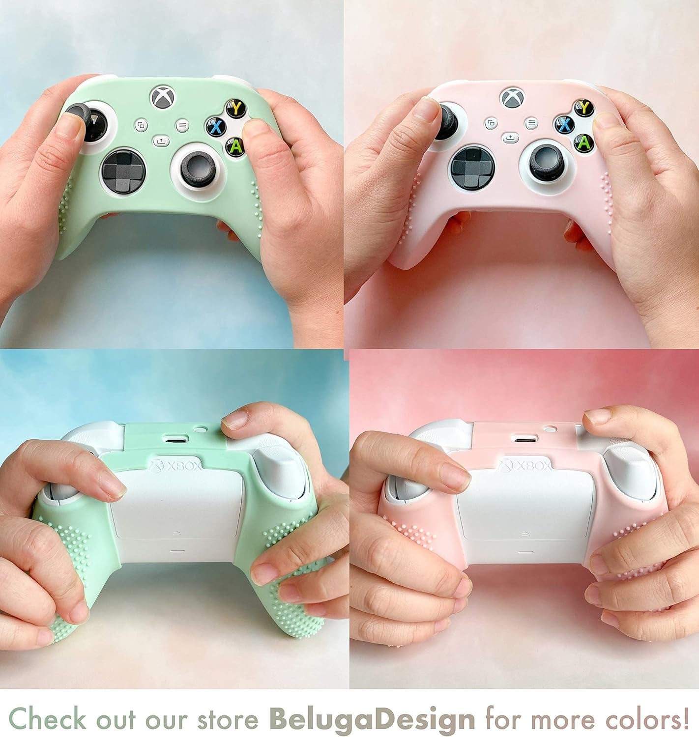 Pastel Skin Cover for Wireless Controller | Soft Sleeve Shell Case with Textured Grip | Compatible with Xbox Series X/S and Xbox One (Light Pink)