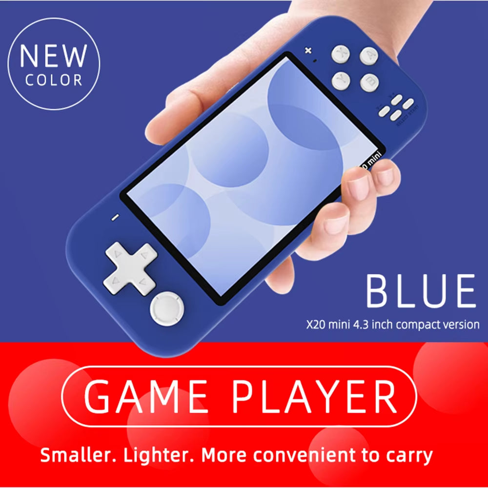 X20 Mini 4.3 Inch IPS Screen Handheld Portable Game Console 32GB 8GB 5000 Games for 8/16/32 Bit Arcade Video Games Child Gift