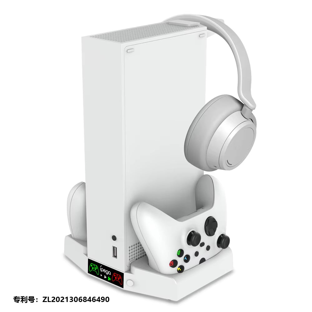 NEW for XBOX Series S Dual Controller Charger Station Vertical Stand Cooling Fan Holder Charger for Xbox ONE/S Console