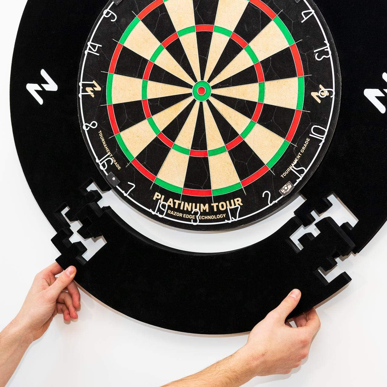 Pinpoint Foam Dartboard Surround Ring - EVA Reversible Dart Board Surround | 4X Piece Dart Wall Protector - Interlocking Design | Easy Assembly | Darts Accessories