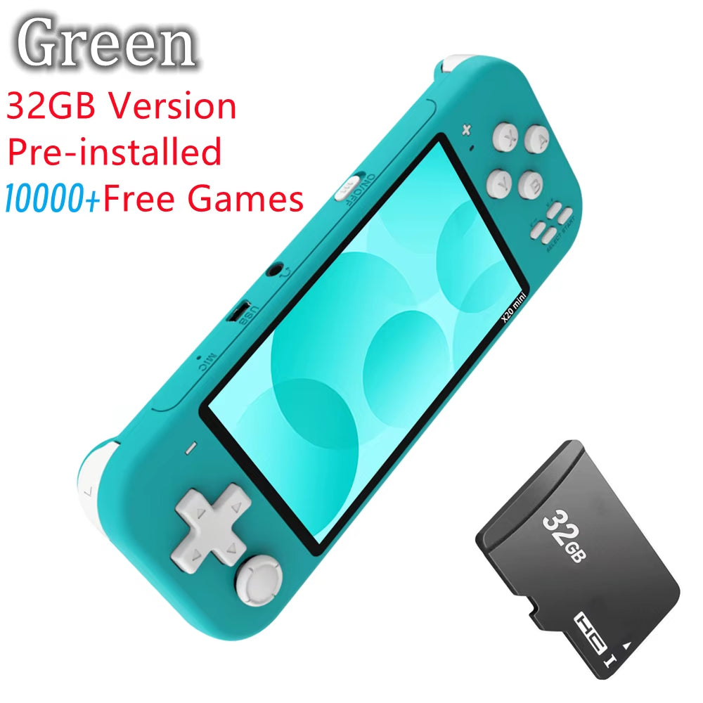 X20 Mini 4.3 Inch IPS Screen Handheld Portable Game Console 32GB 8GB 5000 Games for 8/16/32 Bit Arcade Video Games Child Gift