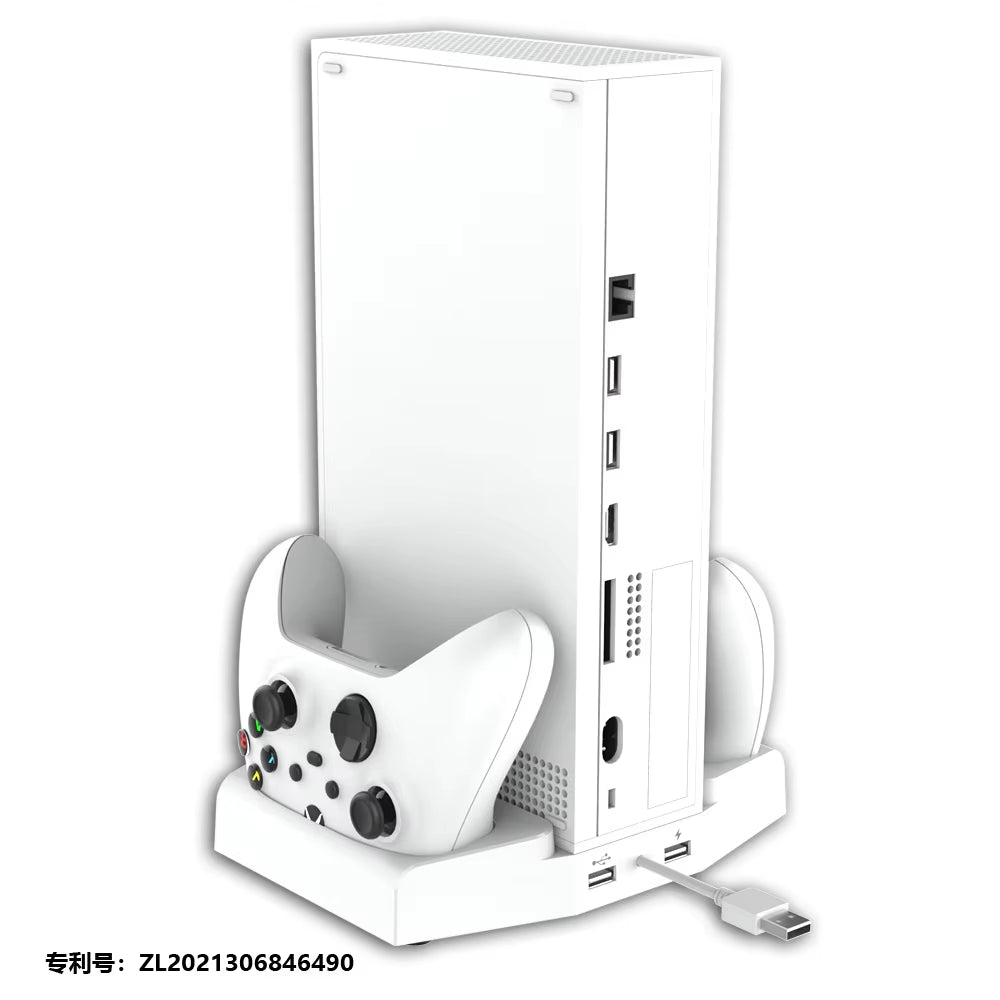 NEW for XBOX Series S Dual Controller Charger Station Vertical Stand Cooling Fan Holder Charger for Xbox ONE/S Console