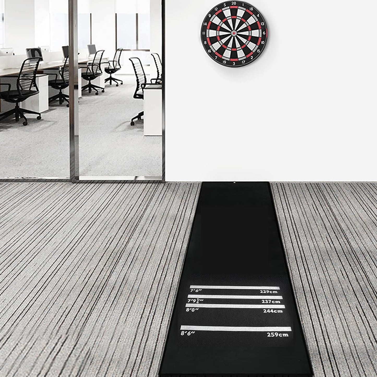 Rubber Dart Mat 9.8 X 2Ft Heavy Duty Dart Carpet with Throw Lines Professional Non-Slip Floor Mat Soundproof Flooring Protector for Game (118 X 24 X 1/5Inch)