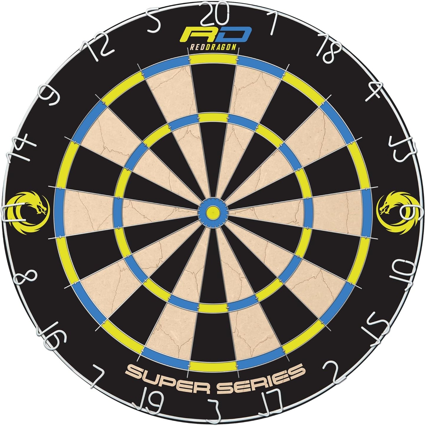 Super Series Professional Dartboard Set - Tournament Standard Quality Wth Durable Surround Including Oche Strip and 2X Steel Tip Darts