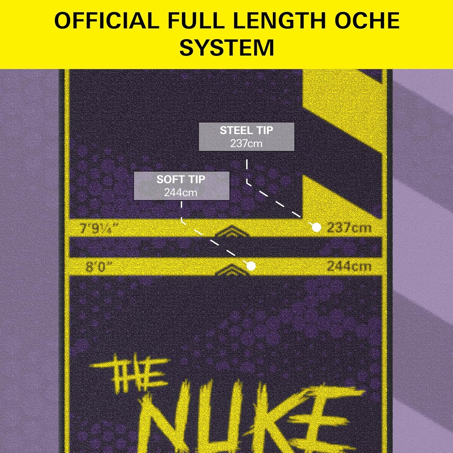 Luke Littler Dart Mat, the Nuke Darts Mat | Dart Oche Mat with Soft Tip and Steel Tip Throw Line Distances | Non Slip Carpet Mats for Floor and Dart Tips Protection