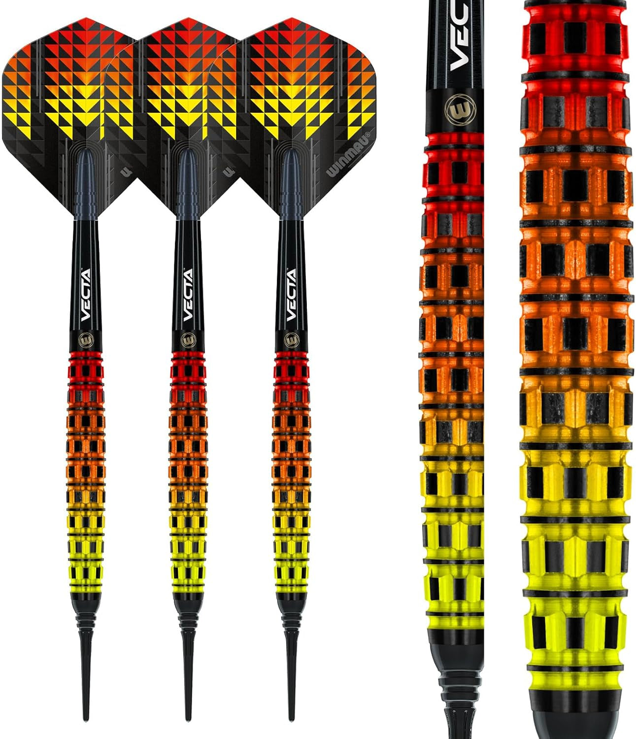 Firestorm Flame Professional Tungsten Darts Set with Flights and Stems (Shafts)
