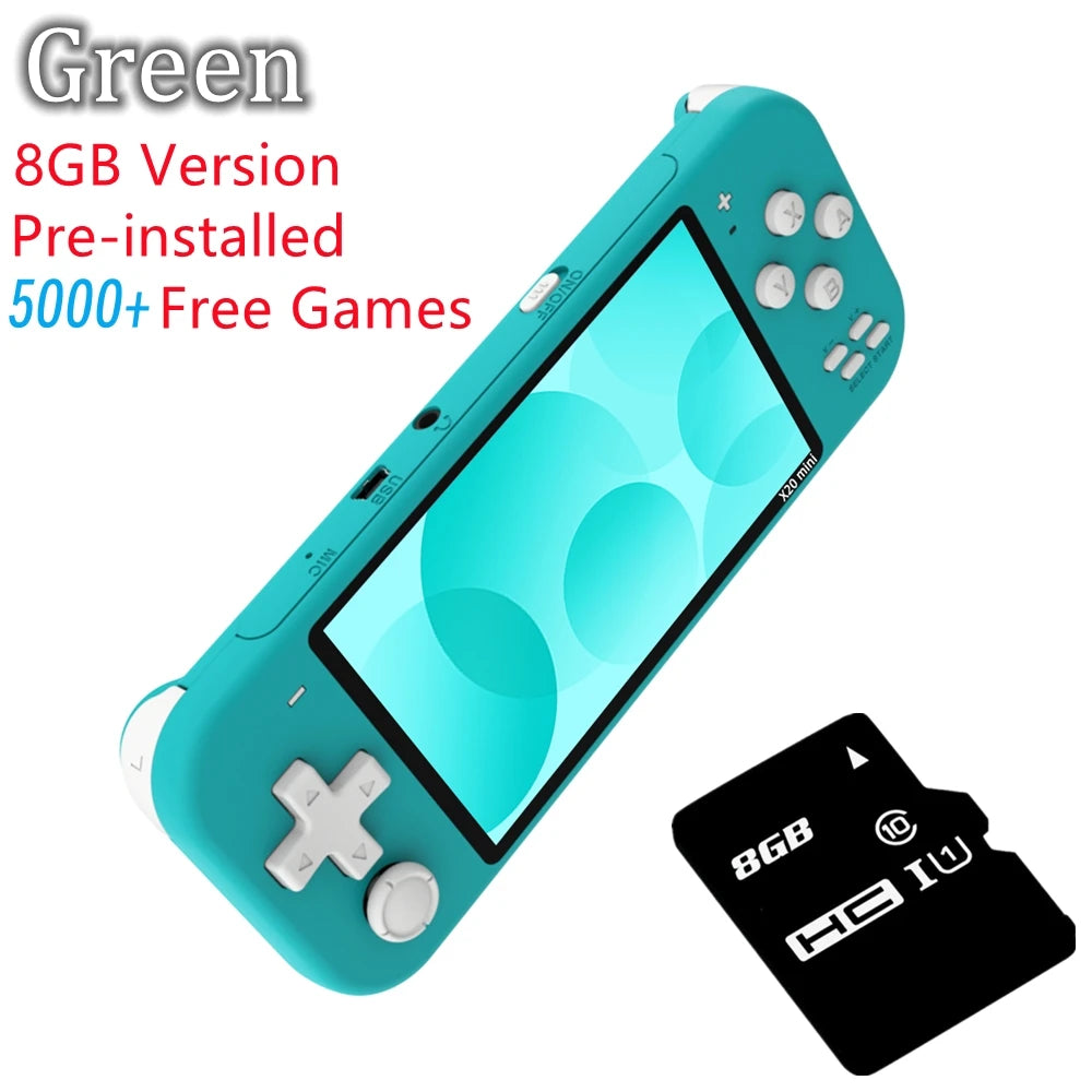 X20 Mini 4.3 Inch IPS Screen Handheld Portable Game Console 32GB 8GB 5000 Games for 8/16/32 Bit Arcade Video Games Child Gift