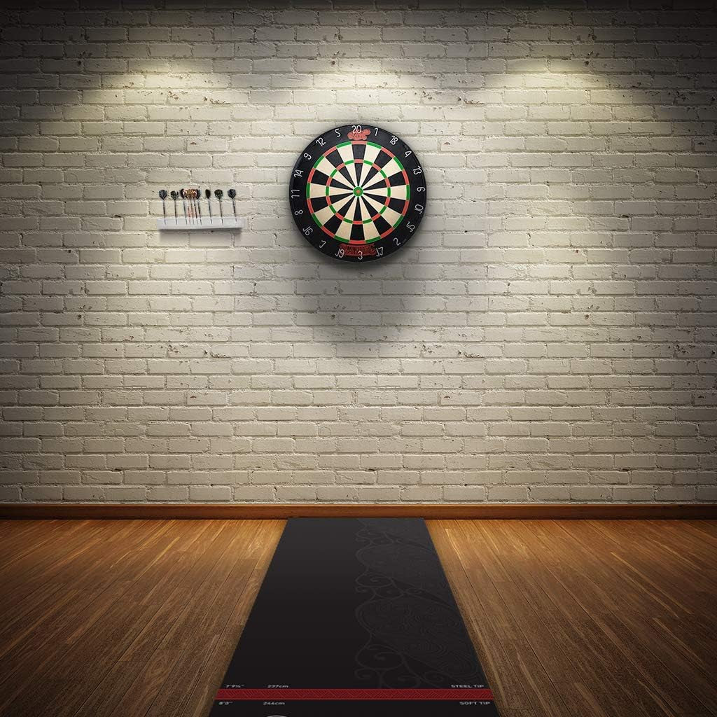 - Pro Dartboard Wall Hanging U Bracket System | Easy Mounting & Rotation | Enhanced Stability | Compatible with Timber Backed Bristle Dartboards | Black, Sisal