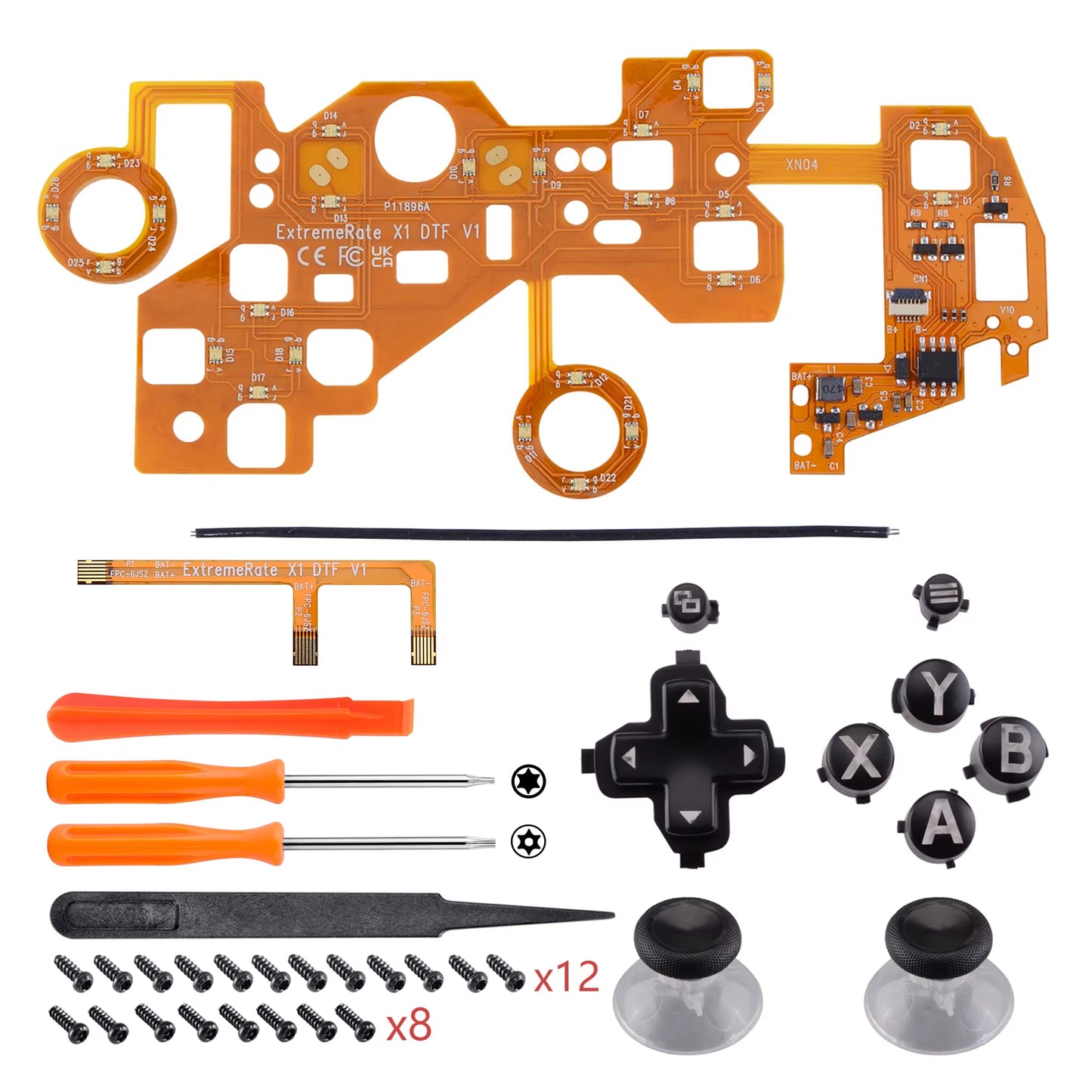Multi-Colors Luminated (DTF) LED Kit for Xbox One Standard Xbox One S / X Controller, D-Pad Thumbstick ABXY Buttons