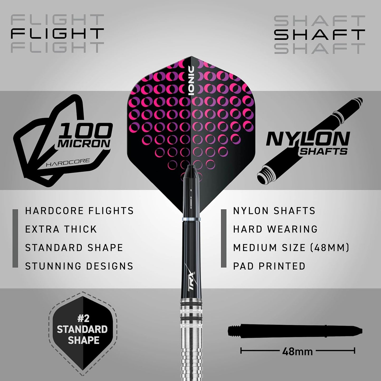 Raider Series: 23 Gram Steel Tip Tungsten Darts Set - Professional Darts with Shafts (Stems), Flights and Checkout Card - Choice of Colour Available