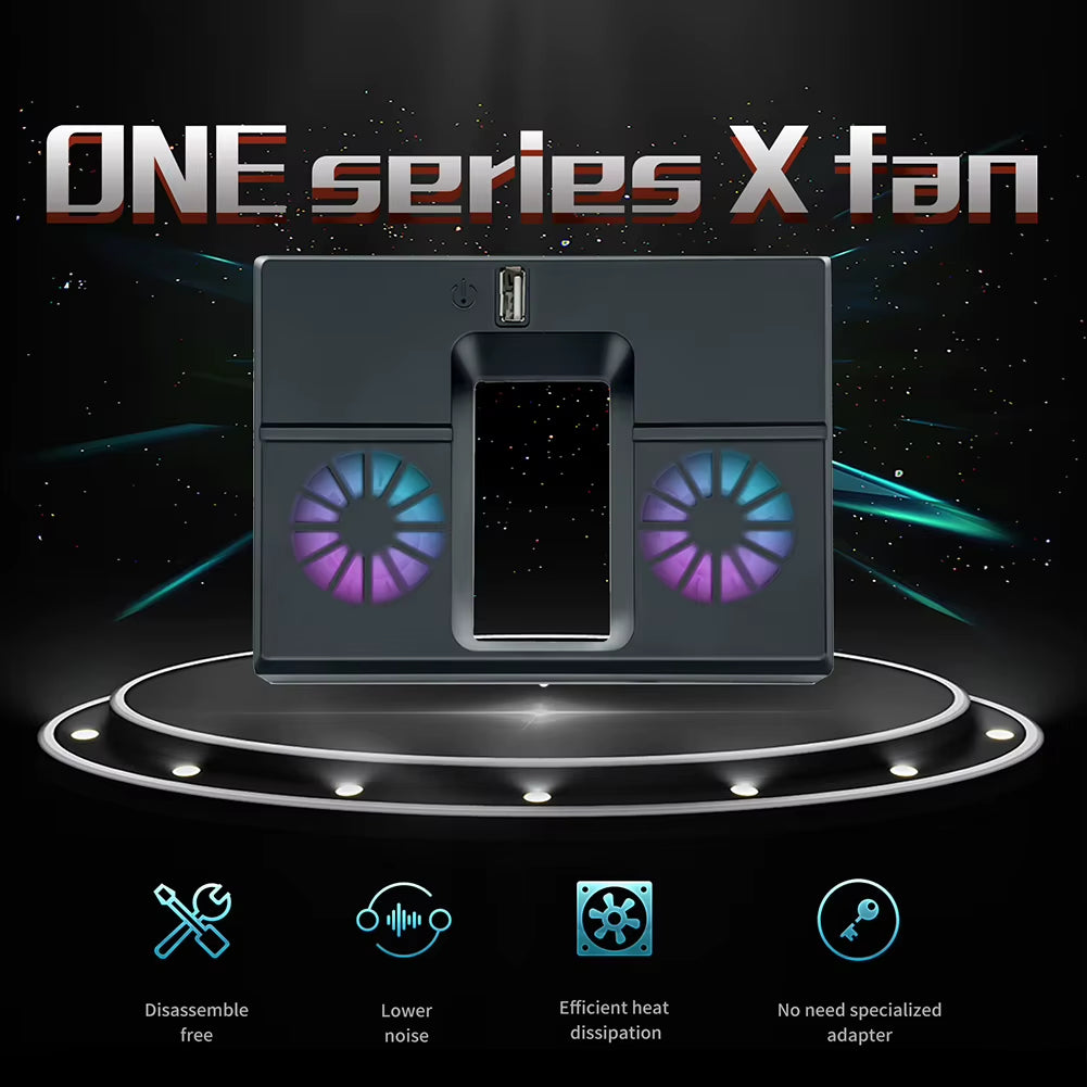 For Xbox Series X Back Cooling Fan Vertical Cooling Stand with RGB Light Silent Dual Fans 1 USB Port for Xbox Series X Accessory