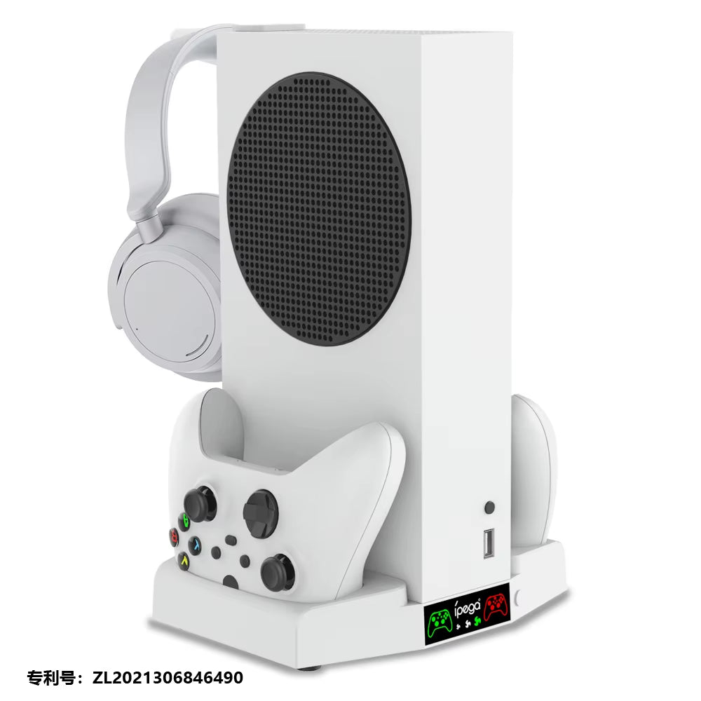 NEW for XBOX Series S Dual Controller Charger Station Vertical Stand Cooling Fan Holder Charger for Xbox ONE/S Console