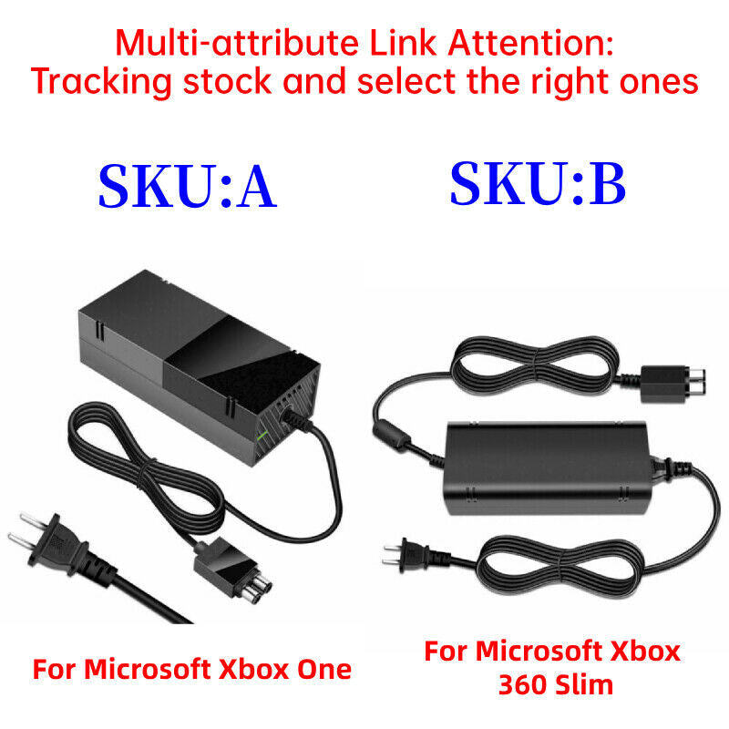 FOR XBOX One / XBOX 360 Console Power Supply Brick Adapter Charger AC Power Cord