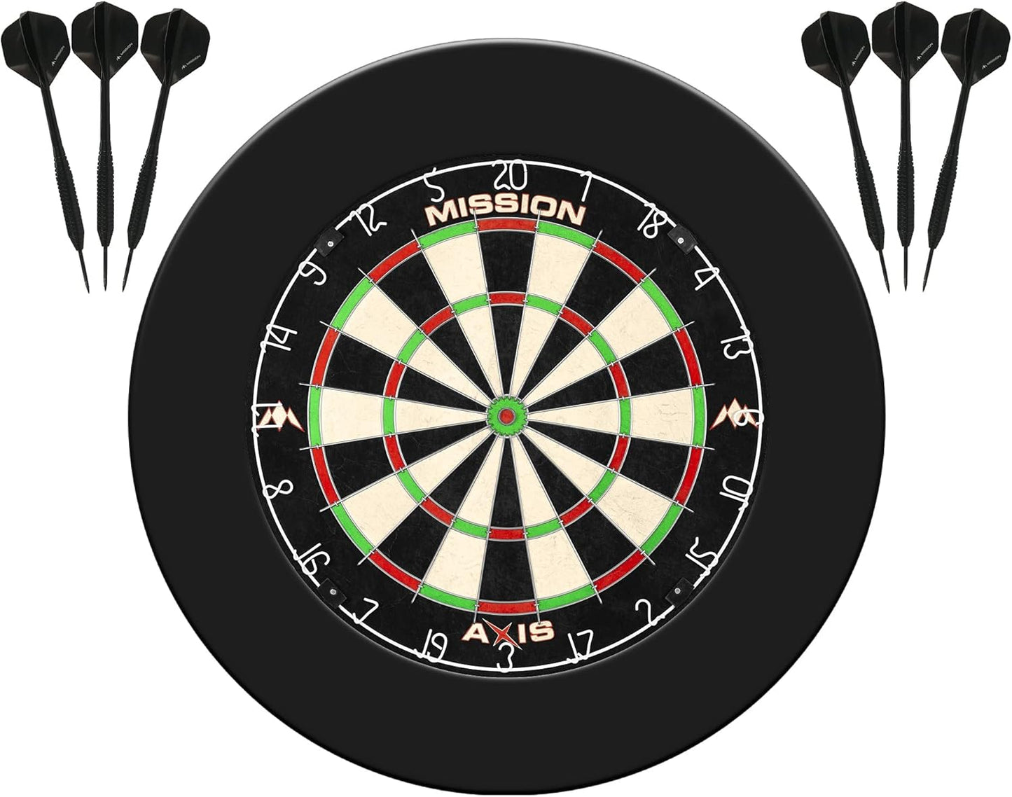 Axis Home Centre | Darts and Dartboard Complete Bundle Including Surround and Oche with 2 Sets of Darts, Black (SU082)