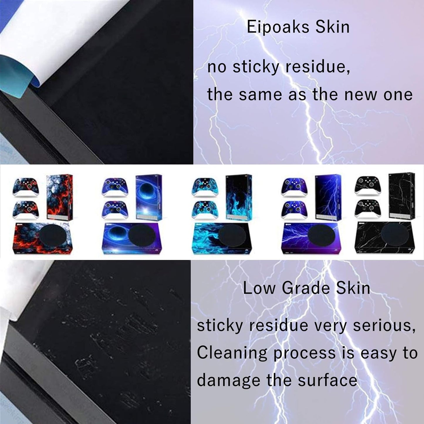 Skin for Xbox Series S, Whole Body Vinyl Decal Protective Cover Wrap Sticker for Console and Controller (Series S, Black Marble)