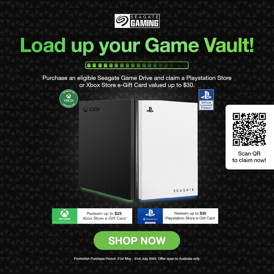 Game Drive for Xbox 4TB External Hard Drive Portable HDD - USB 3.2 Gen 1, Black with Built-In Green LED Bar , Xbox Certified, 3 Year Rescue Services (STKX4000402)