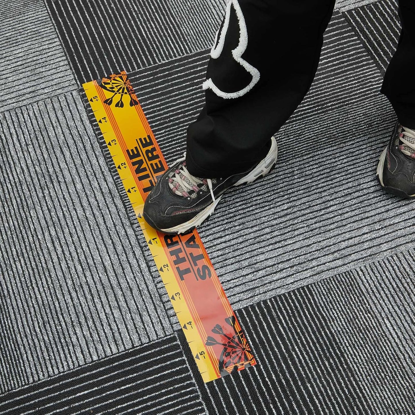 Dart Board Throw Line Floor Sticker PVC Toe Line Marker for Dart Players Game Accessories, 23 X 3.15 Inch