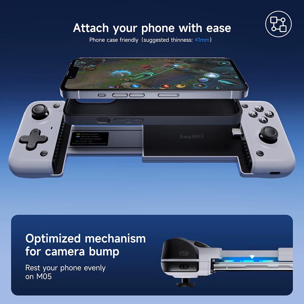 Easysmx M05 Hall Effect Type C Mobile Phone Controller for Cloud Gaming Xbox Game Pass, Iphone 15/16, Xcloud, Call of Duty