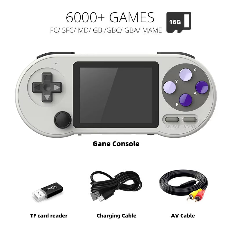 SF2000 Portable Handheld Game Console 3 Inch IPS Retro Game Consoles Built-In 6000 Games Retro Video Games for Kids