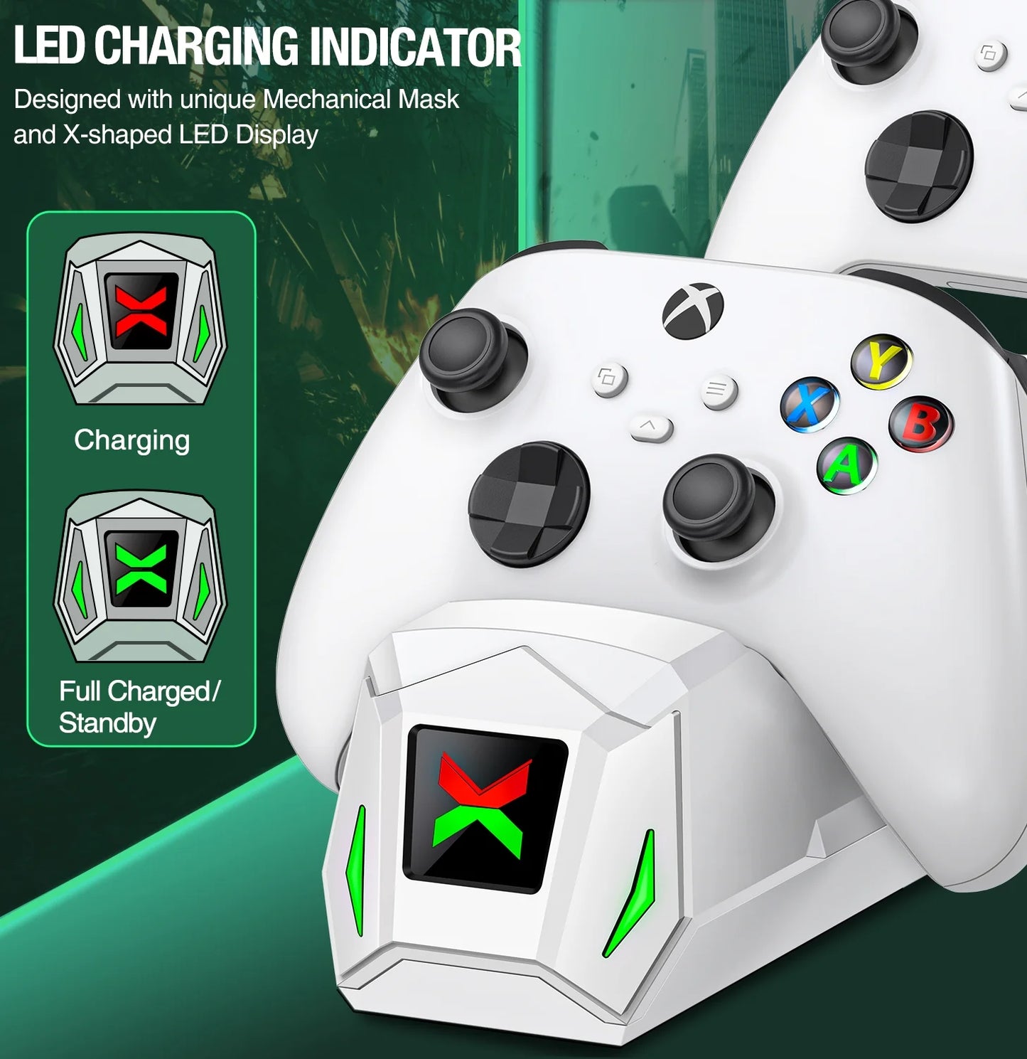 Controller Charger for Xbox, Xbox Charging Station with 2 X 2550Mah Rechargeable Battery Packs for Xbox Series X|S/One X/S/Elite