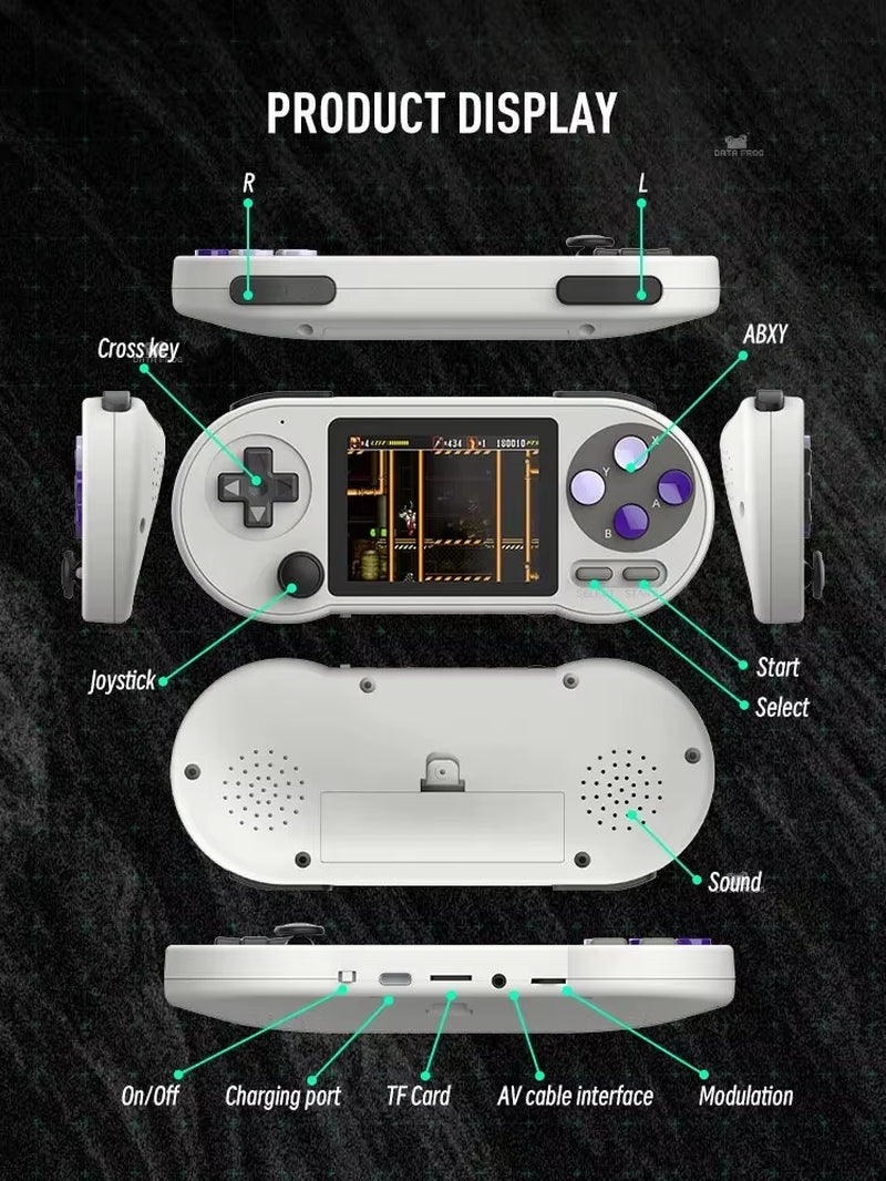 SF2000 Portable Handheld Game Console 3 Inch IPS Retro Game Consoles Built-In 6000 Games Retro Video Games for Kids