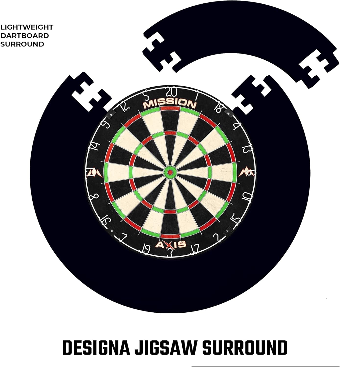 Axis Home Centre | Darts and Dartboard Complete Bundle Including Surround and Oche with 2 Sets of Darts, Black (SU082)