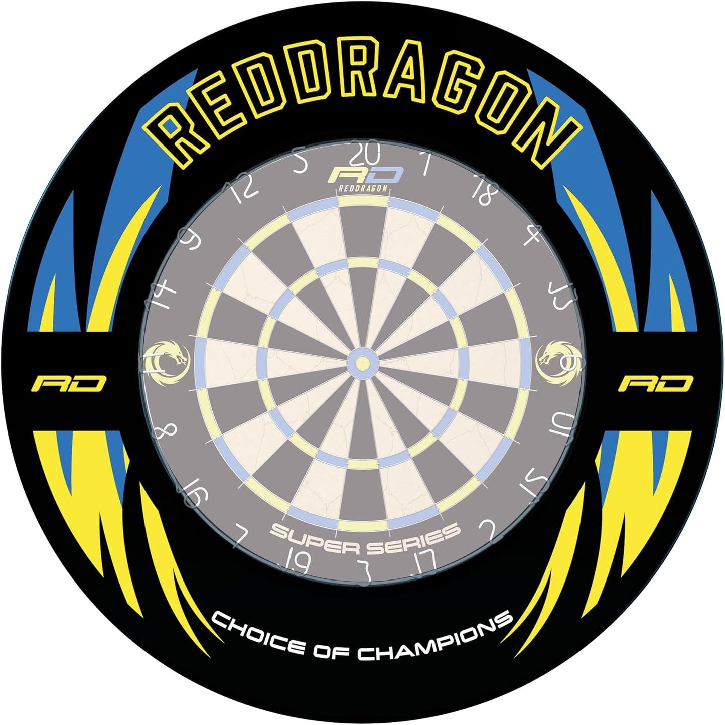 Super Series Professional Dartboard Set - Tournament Standard Quality Wth Durable Surround Including Oche Strip and 2X Steel Tip Darts