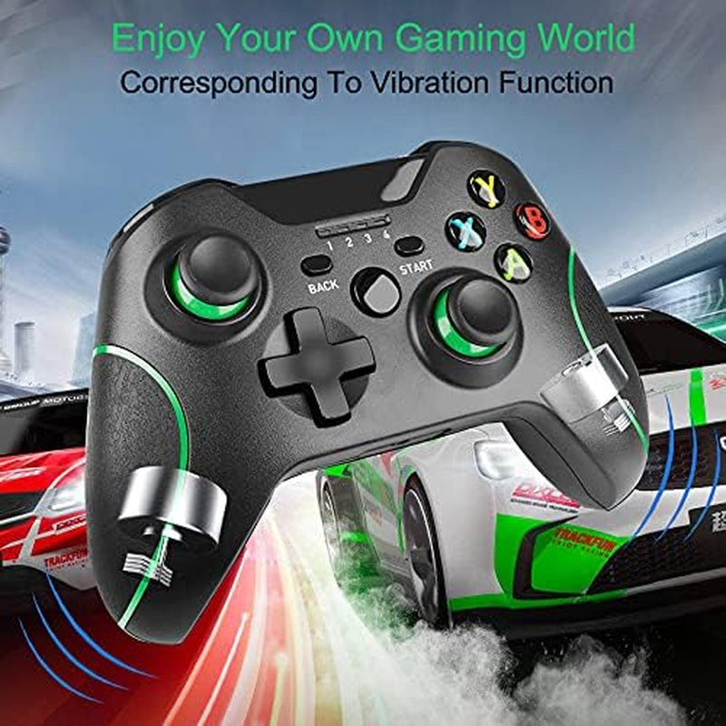Wireless Controller for Xbox One, Built-In Dual Vibration 2.4HZ Gamepad Compatible with Xbox One/One S/One X/PC/ PS3 … (Black)