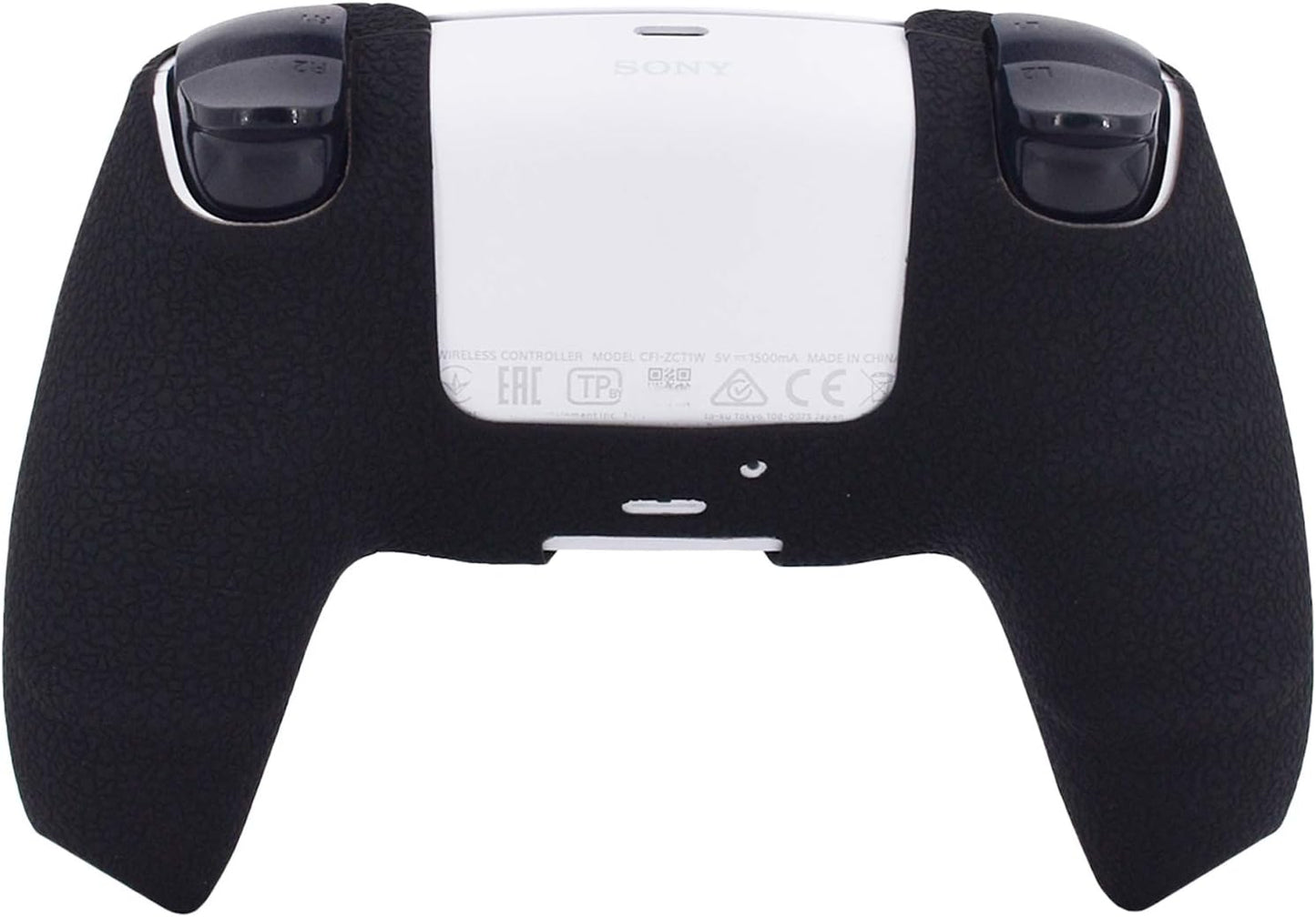 Silicone Skin Compatible with PS5 Controller Cover Sony Playstation5 Controller Grip Skin Protector Faceplates Kits Video Games(1X Black Cover with 4 X Thumb Grips Caps)