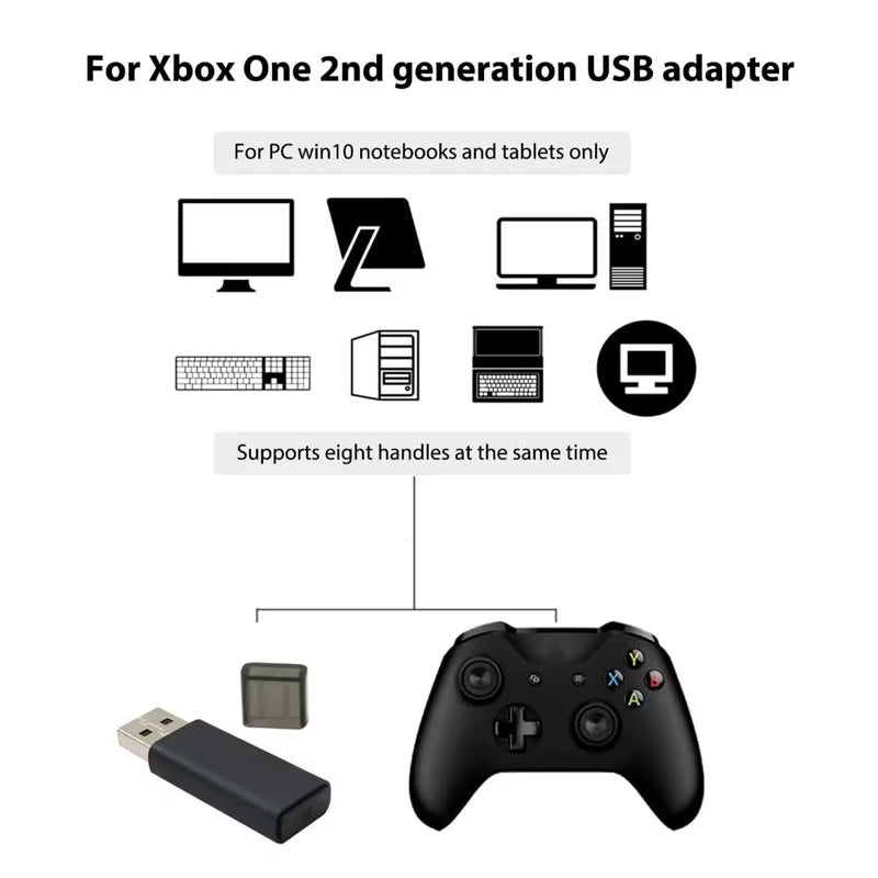 For Xbox One Wireless Adapter USB Receiver for Xbox One 2Nd for Xbox One 1St for Windows 10 System PC Laptops 2Nd Generation