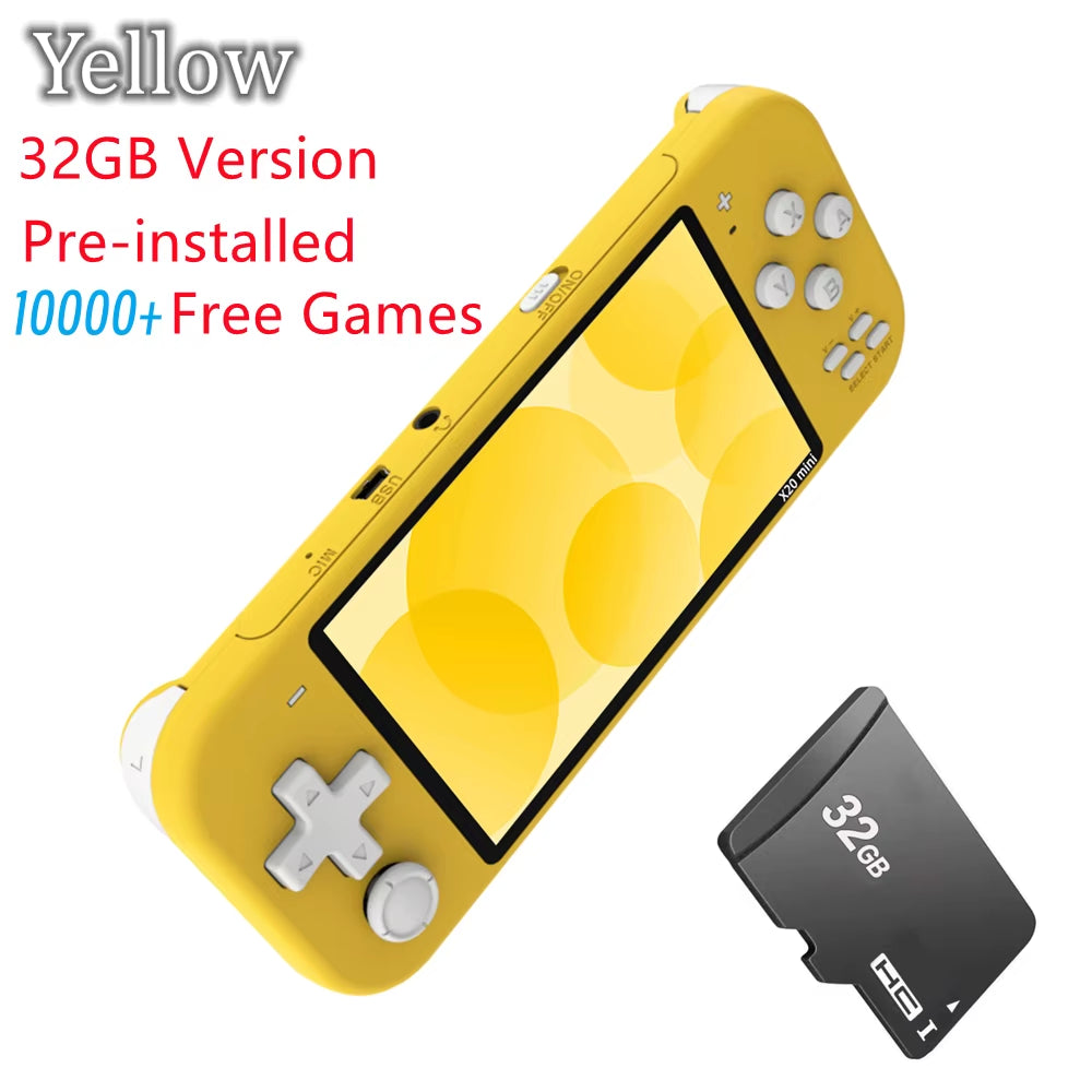 X20 Mini 4.3 Inch IPS Screen Handheld Portable Game Console 32GB 8GB 5000 Games for 8/16/32 Bit Arcade Video Games Child Gift