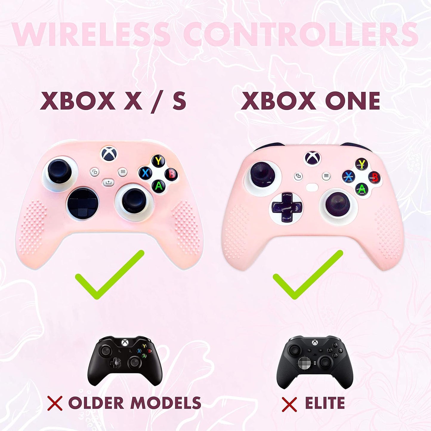 Pastel Skin Cover for Wireless Controller | Soft Sleeve Shell Case with Textured Grip | Compatible with Xbox Series X/S and Xbox One (Light Pink)