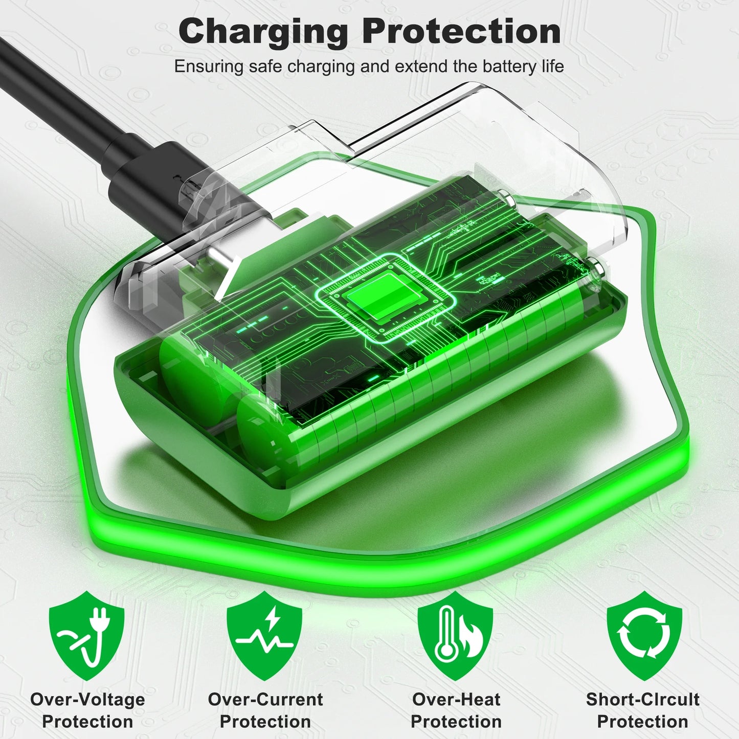 2X4800Mwh Xbox One Controller Battery Play and Charger Kit for Xbox Series X/S