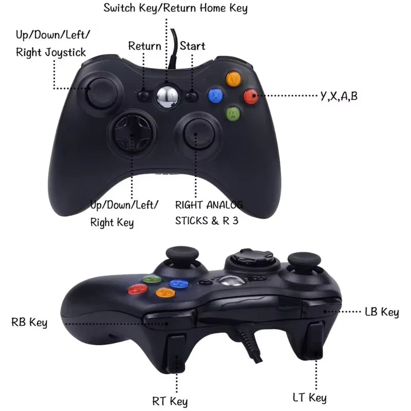 Xbox 360 Controller USB Wired Controller PC Handheld Joystick Game Gamepad for Windows Controle Xbox