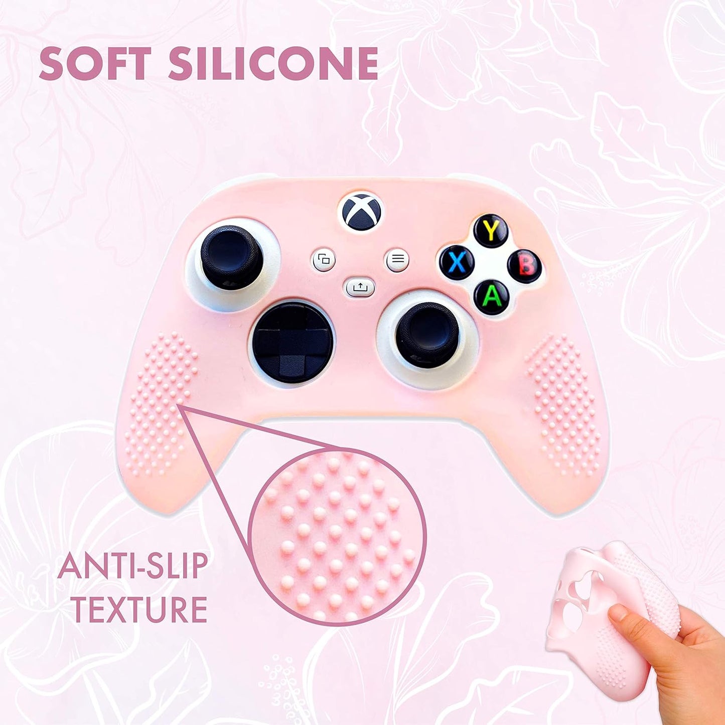 Pastel Skin Cover for Wireless Controller | Soft Sleeve Shell Case with Textured Grip | Compatible with Xbox Series X/S and Xbox One (Light Pink)