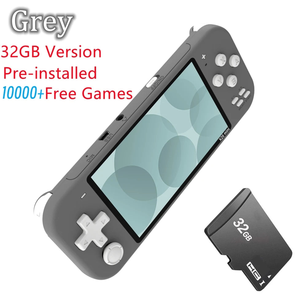 X20 Mini 4.3 Inch IPS Screen Handheld Portable Game Console 32GB 8GB 5000 Games for 8/16/32 Bit Arcade Video Games Child Gift