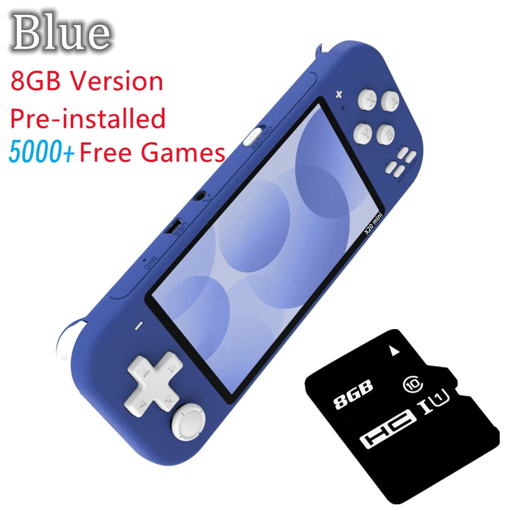 X20 Mini 4.3 Inch IPS Screen Handheld Portable Game Console 32GB 8GB 5000 Games for 8/16/32 Bit Arcade Video Games Child Gift