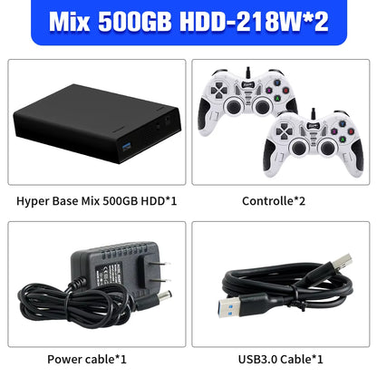 500G Game Hard Drive with 38000+Games for Xbox/Ps3/Ps2/Gamecube/Wii/Wiiu/Switch 3 System in 1 Plug&Play Game Consoles for WIN PC