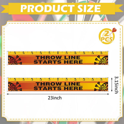 Dart Board Throw Line Floor Sticker PVC Toe Line Marker for Dart Players Game Accessories, 23 X 3.15 Inch