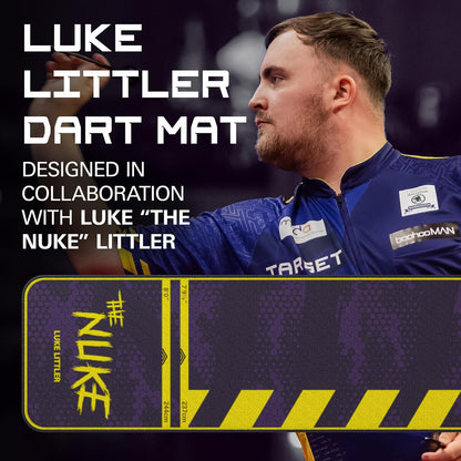 Luke Littler Dart Mat, the Nuke Darts Mat | Dart Oche Mat with Soft Tip and Steel Tip Throw Line Distances | Non Slip Carpet Mats for Floor and Dart Tips Protection