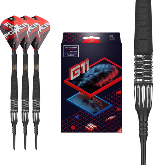 Phil Taylor Gen 11 Power 9-Five Soft Tip Darts, 95% Tungsten Raw Power G11 | Generation 11 Phil Taylor Darts, Player Edition Dart Set with Pixel Tips, Electronic Soft Tip Darts