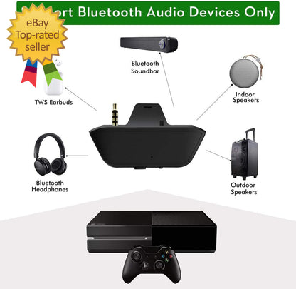 Bluetooth Transmitter Dongle for Xbox Controllers - Stereo Audio Adapter Compati