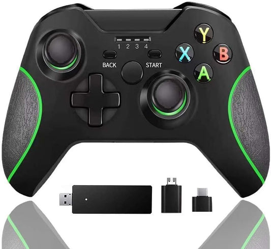 Wireless Controller for Xbox One, Built-In Dual Vibration 2.4HZ Gamepad Compatible with Xbox One/One S/One X/PC/ PS3 … (Black)