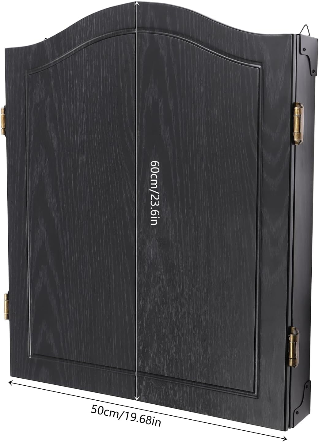 Classic Dartboard Cabinet, Hideaway Cabinet & 6 Steel-Tip Dartboard, Professional Dart Boards Set for Adults, Steel Tip Dart Board Set in Game Room/Bar/Office (Regular Black)