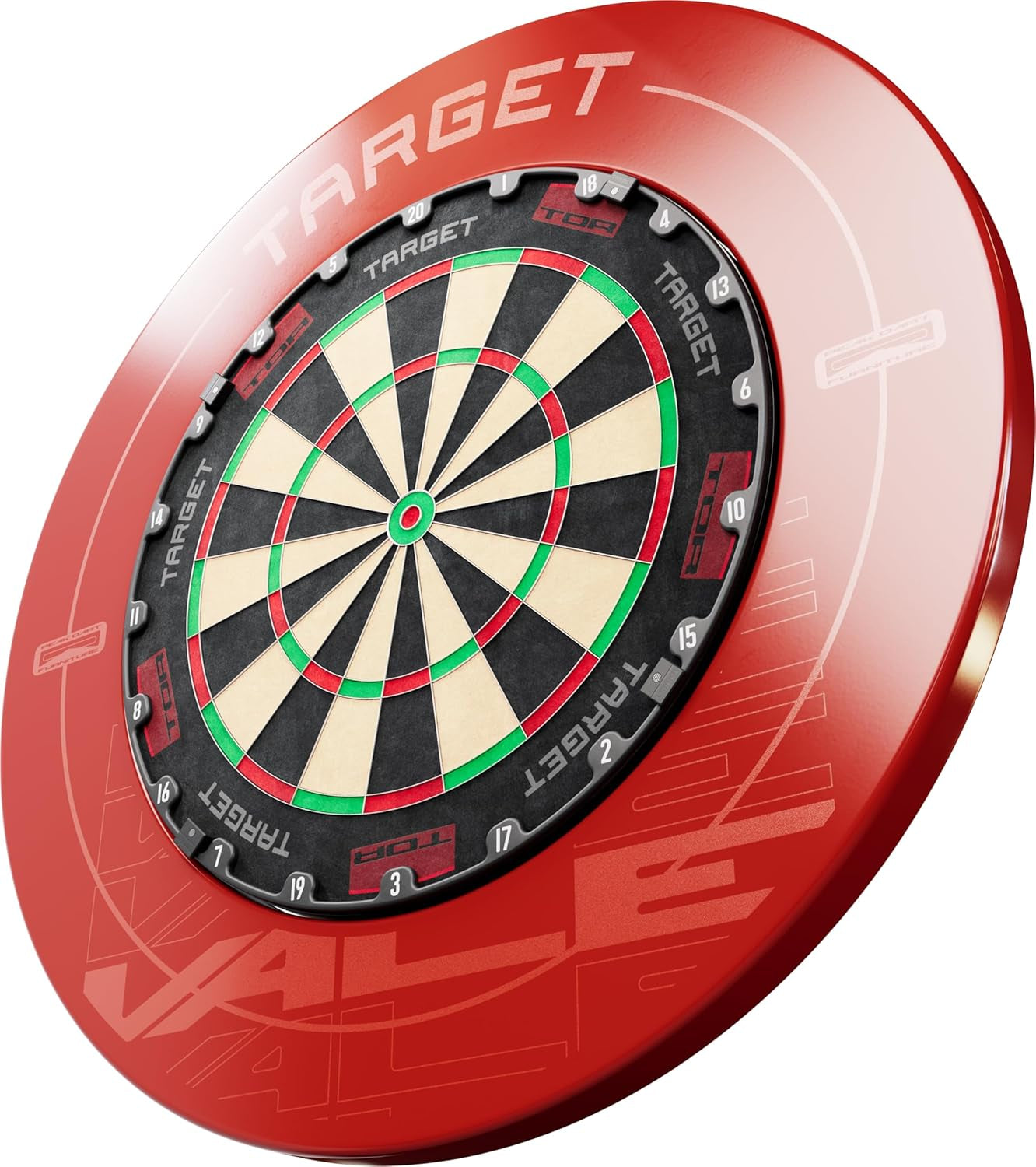 Pro Tour & VALE Dartboard Surround (Red/Black/Vale) | Dartboard Wall Protection Ring, Outer Wall Protection for Dartboards, Compatible with Any Dartboard | Professional Dart Accessories
