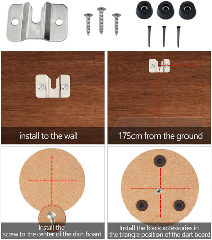 Dart Board Mounting Bracket Portable Dart Board Wall Bracket Dart Board Accessories with Pads and Screws Dart Holder-1 Set
