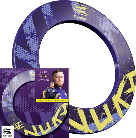 Luke Littler Dartboard Surround | the Nuke Dart Board Protector Ring, Compatible with All Steel Tip Dartboards, Purple & Yellow Dart Surrounds, Easy Install Wall Protection Outer Rings