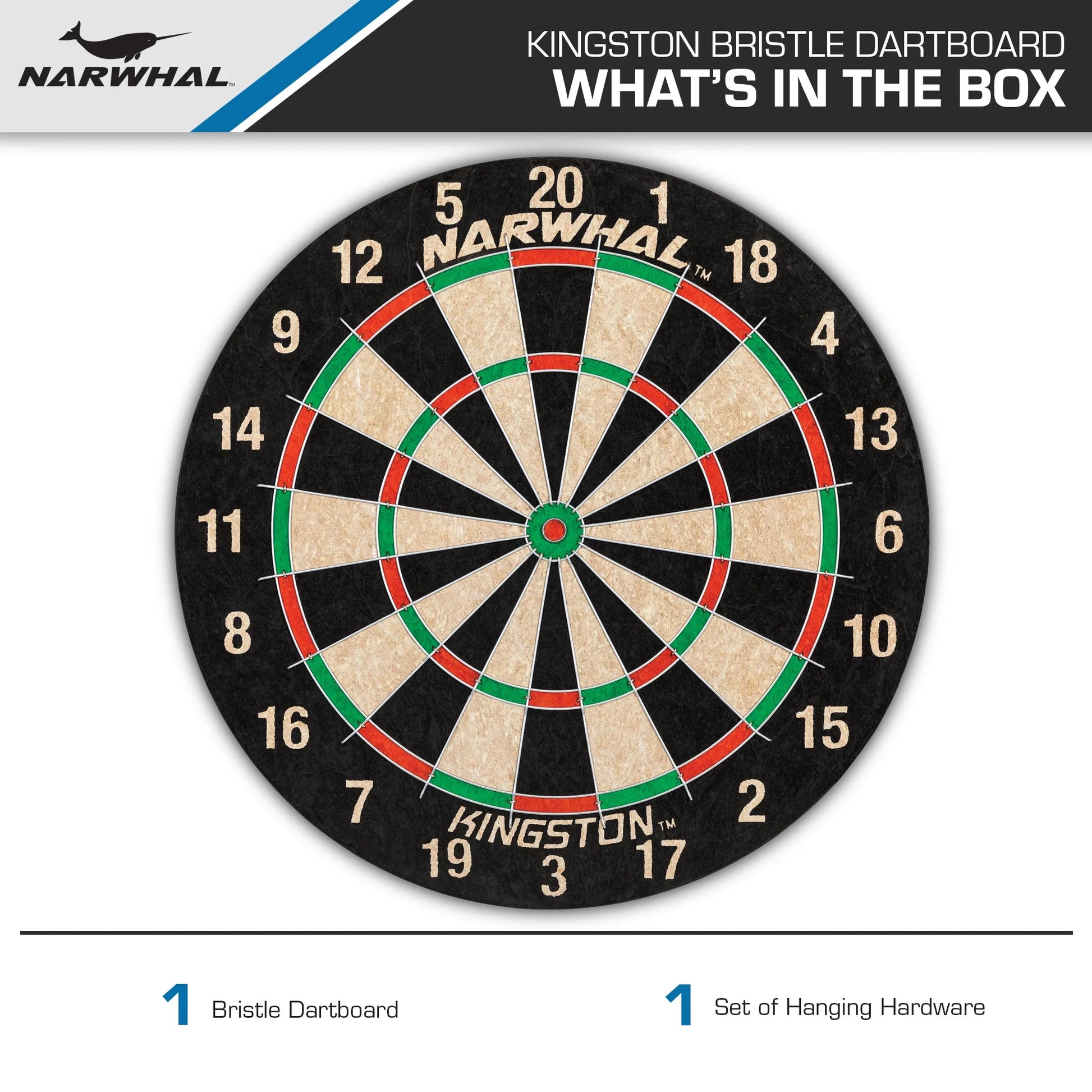 Kingston Dartboard; Official Size, Self-Healing Board (Darts Not Included)