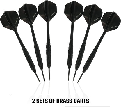 Axis Home Centre | Darts and Dartboard Complete Bundle Including Surround and Oche with 2 Sets of Darts, Black (SU082)